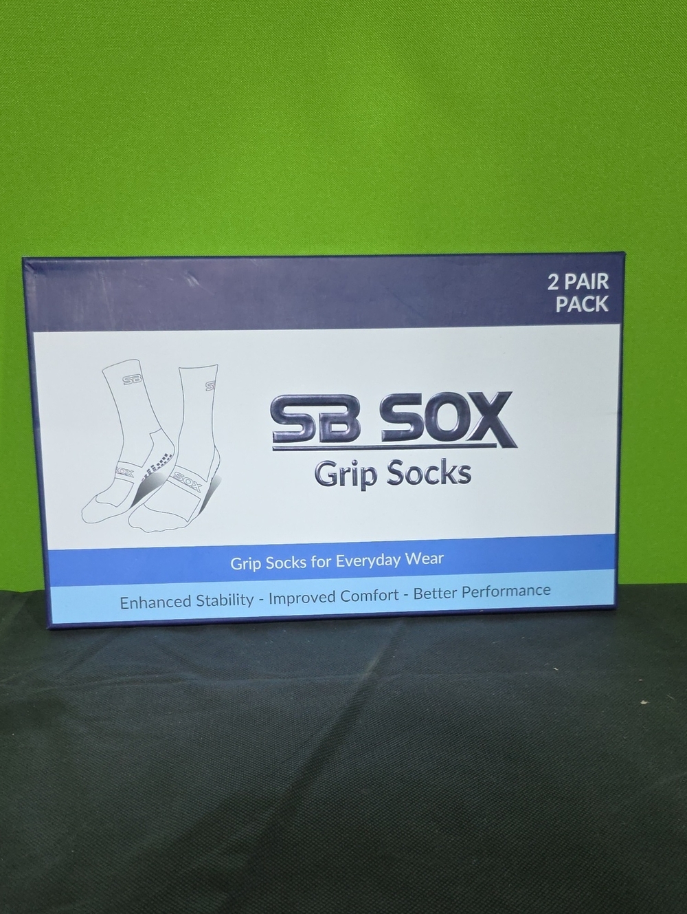 Mens Grip Socks - White (2 Pair Pack)